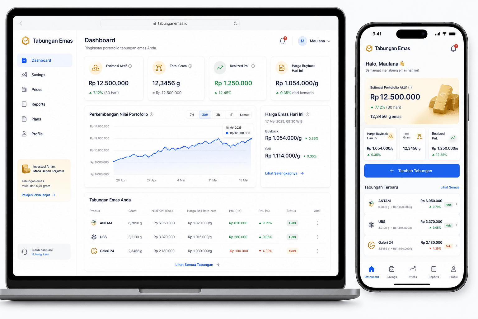 Preview aplikasi DompetMas